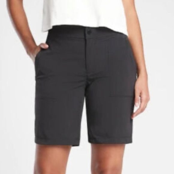 Athleta Pants - Athleta Trekki Bermuda Short Black size 14 Ripstop Hiking Trails Outdoors
